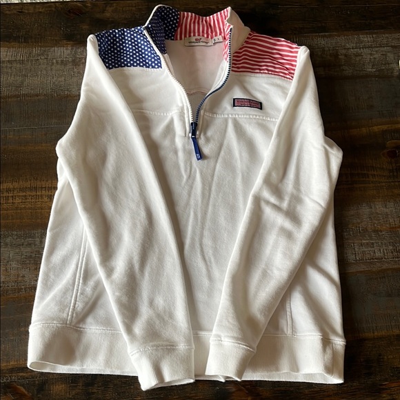 Vineyard Vines White Quarter-Zip Sweater - Picture 4 of 6